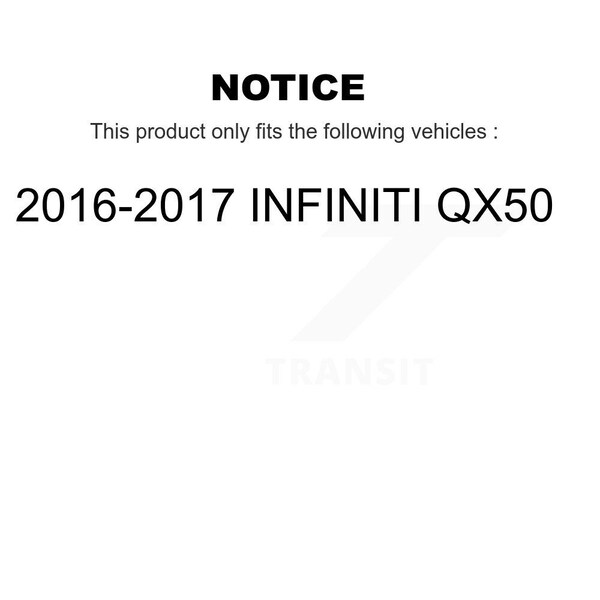 Front Rear Disc Brake Rotors And Semi-Metallic Pads Kit For 2016-2017 INFINITI QX50